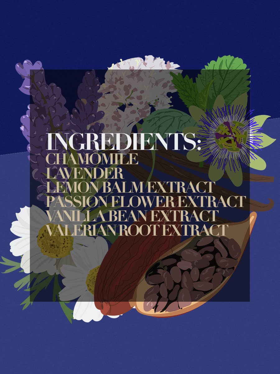 Fall asleep faster with this Sleepy Chocolate - Sleep Formula - Blueberry Lavender Chocolate. One bite and you'll be alright.