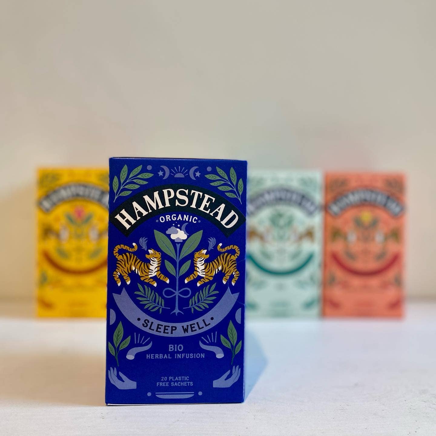 Unwind with our Organic Sleep Well Tea—a soothing blend of vanilla, rooibos, and camomile for a sweet, sweet,  restful night. Hampstead Organic Sleep Well (20 Teabags)