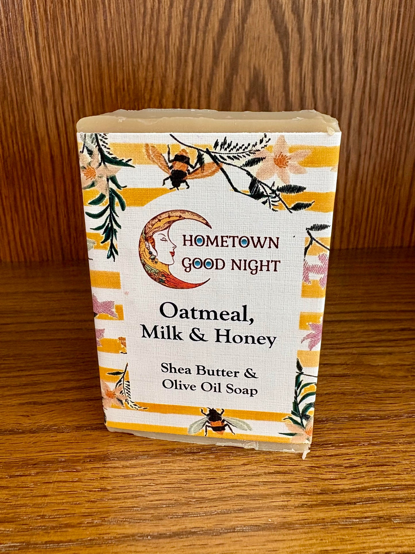 Our Oatmeal, Milk & Honey Soap soothes the senses and promotes a restful sleep.